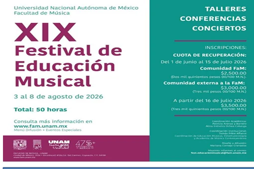 XIX Festival de Educación Musical de la Facultad de Música de la UNAM